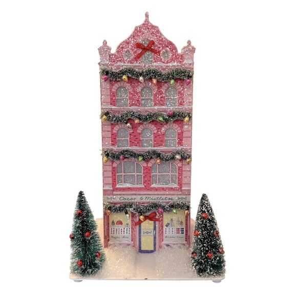 Anthropologie Emily Taylor Holiday Village House Cocoa & Mistletoe Christmas NIB - Picture 3 of 7